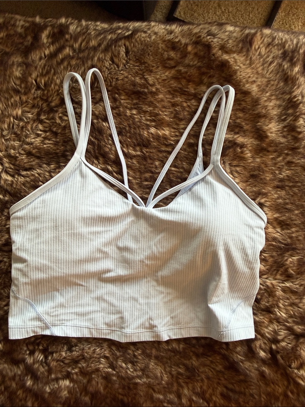 Lululemon Ribbed Double-Strap Bralette Tank in Light blue